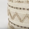 Caela Beige/Brown Wool, Cotton and Felt Popcorn Stitch Square Pouf thumbnail 5