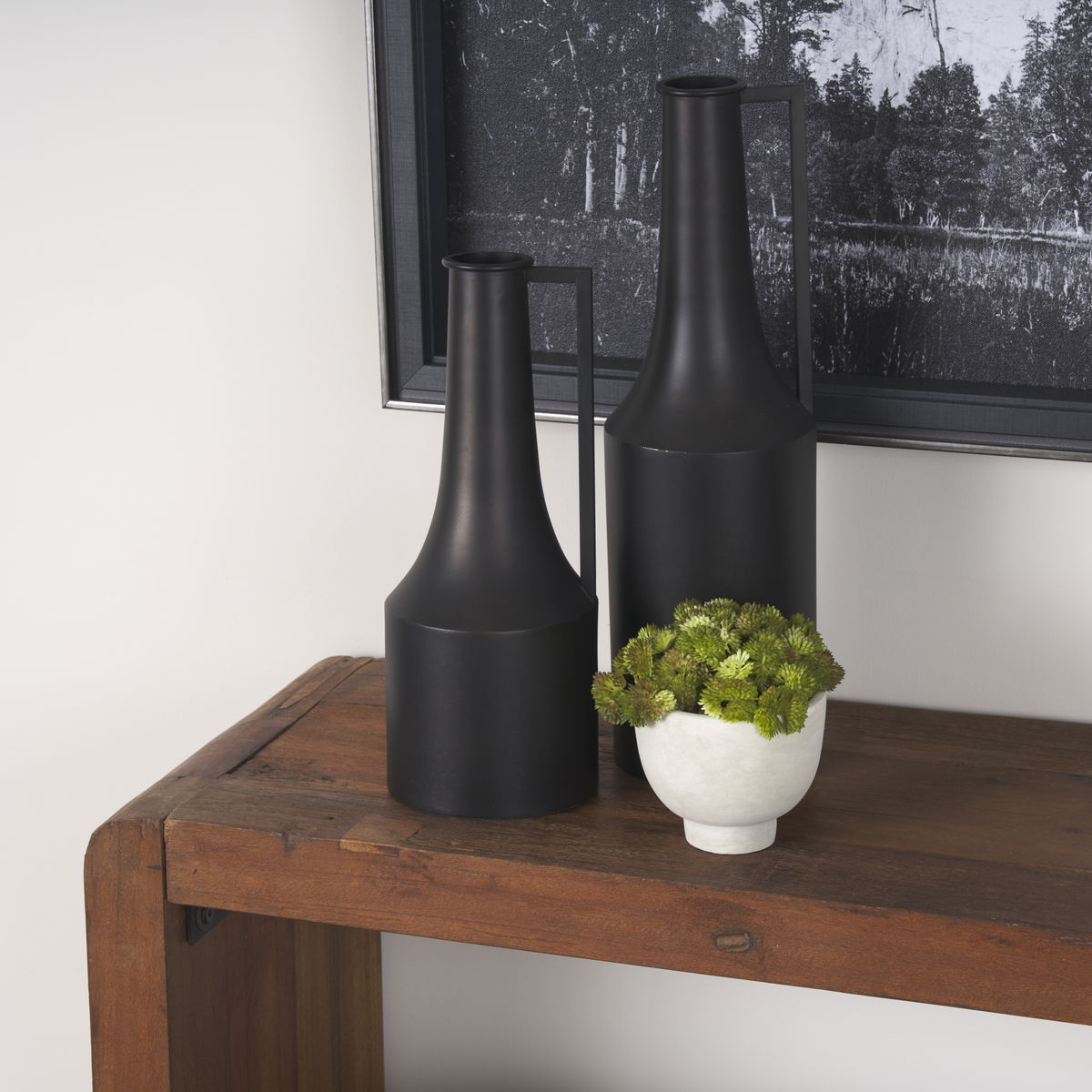 Aubrey Small 14.0H Black Iron Flower Vase, Decorative Jar by Mercana, 5.5" length x 5.5" width x 14" height View 3