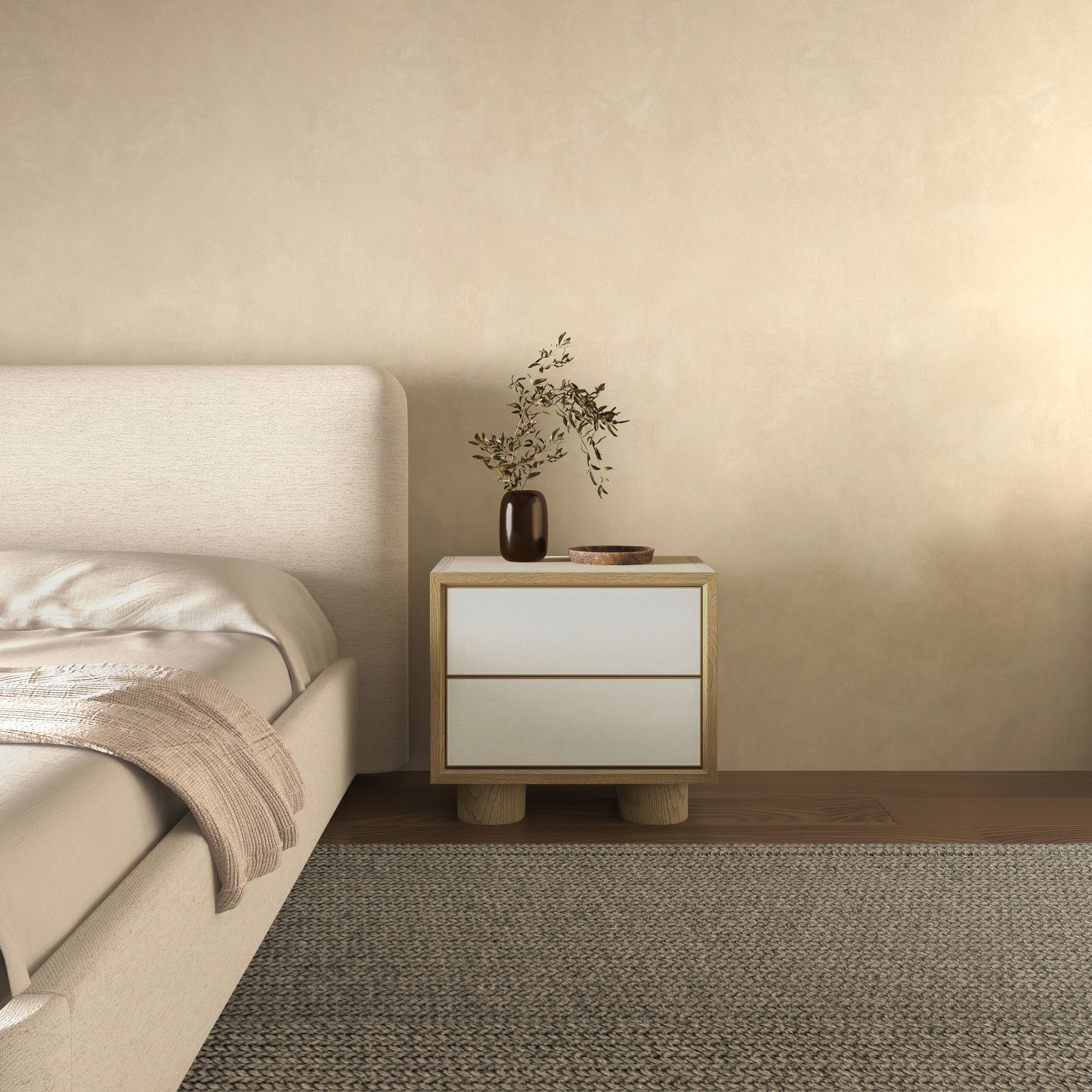 Marcelle Nightstand White, by Moe's Home, 24" width x 21.63" height x 15" depth View 6