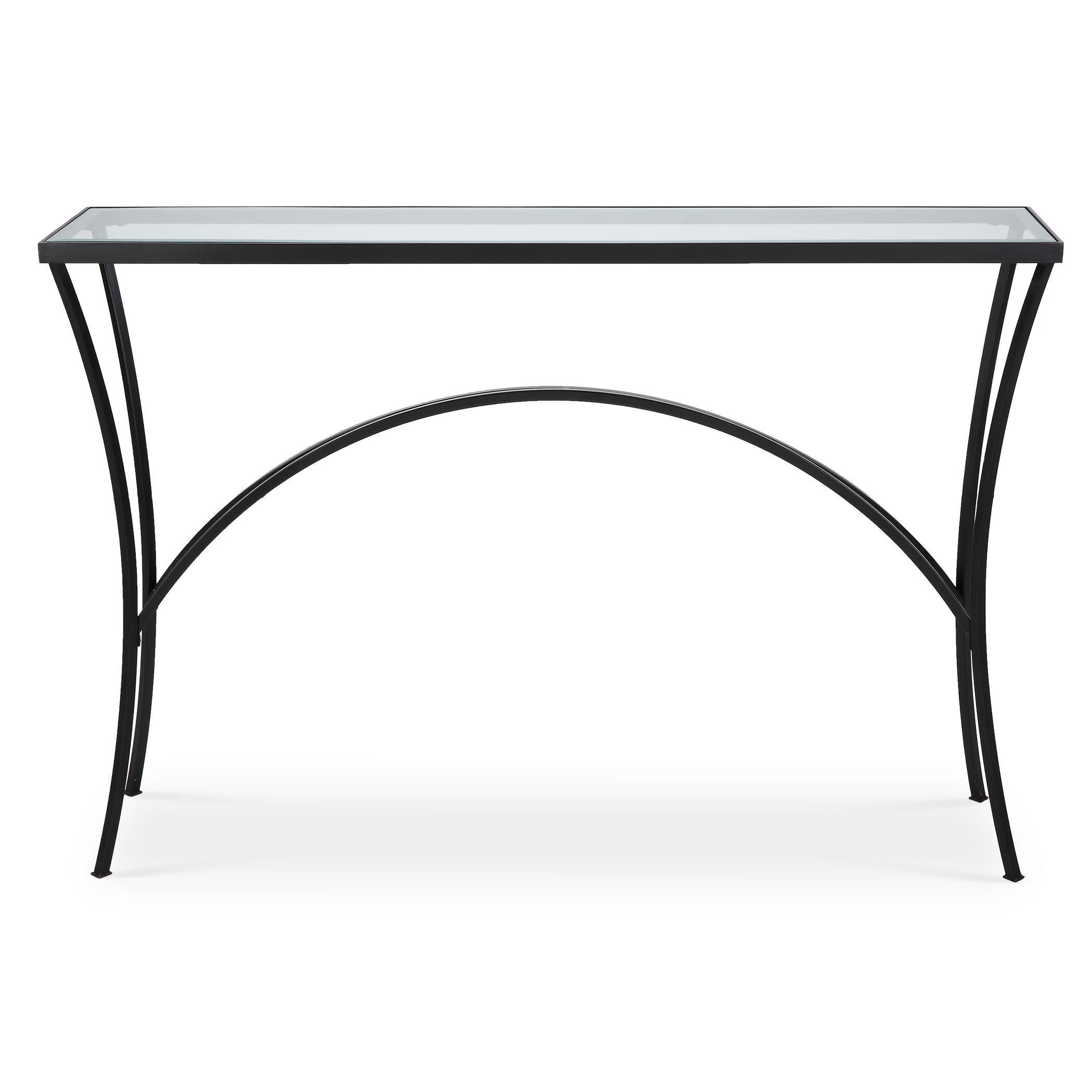 Alayna Black Metal & Glass Console Table large image 