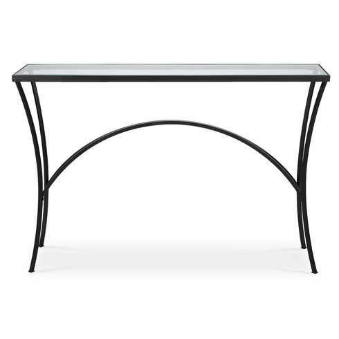 Alayna Black Metal & Glass Console Table
