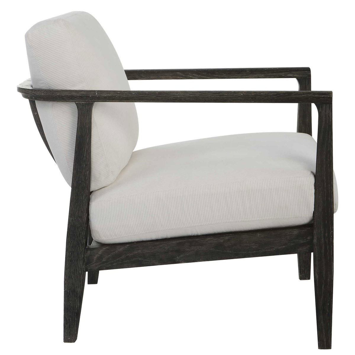 Brunei White Accent Chair, by Uttermost, 28.25" width x 32.5" height x 33.5" depth View 6