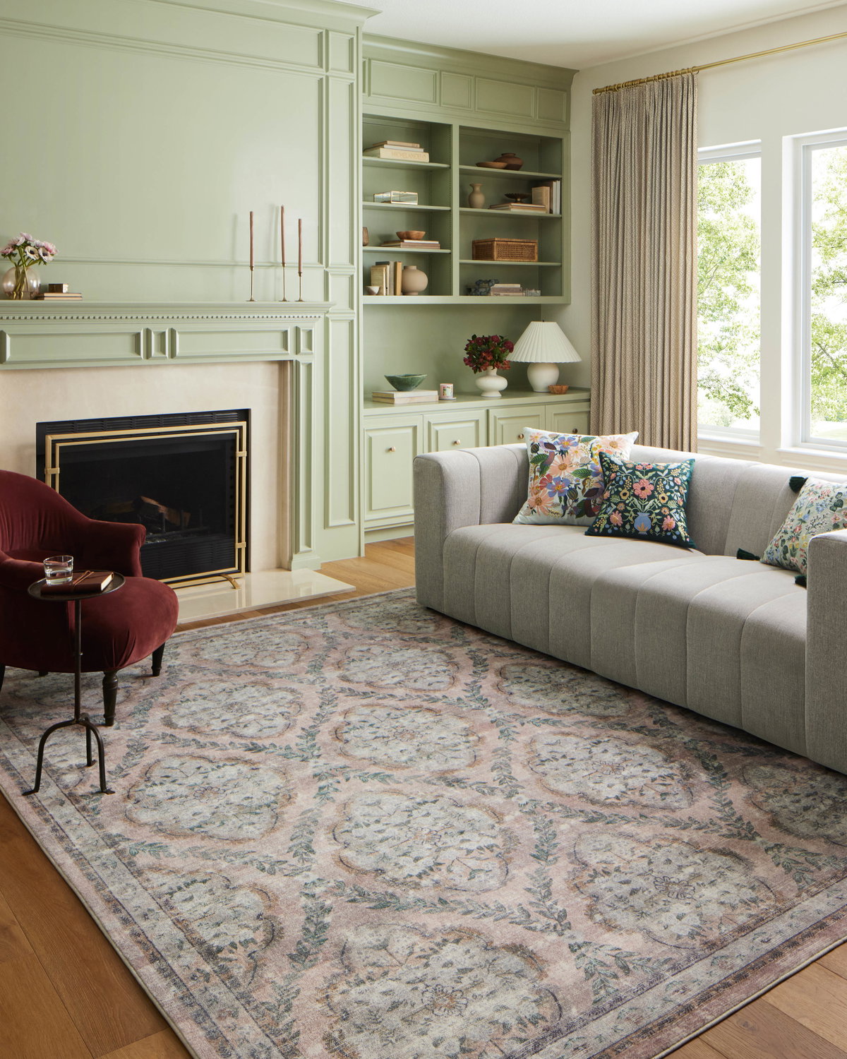 Rifle Paper Co. x Loloi Courtyard Rug, 2'6" length x 9'6" width View 2