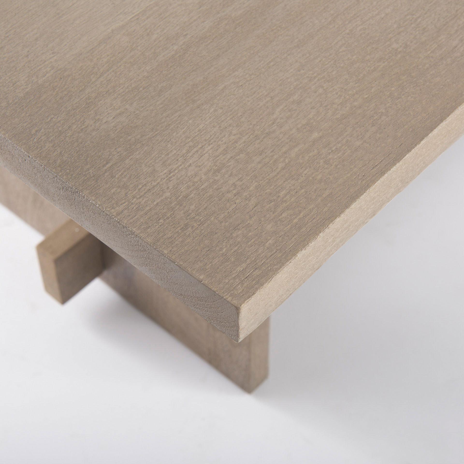 Aida 84L Light Gray Wood Dining Table large image 