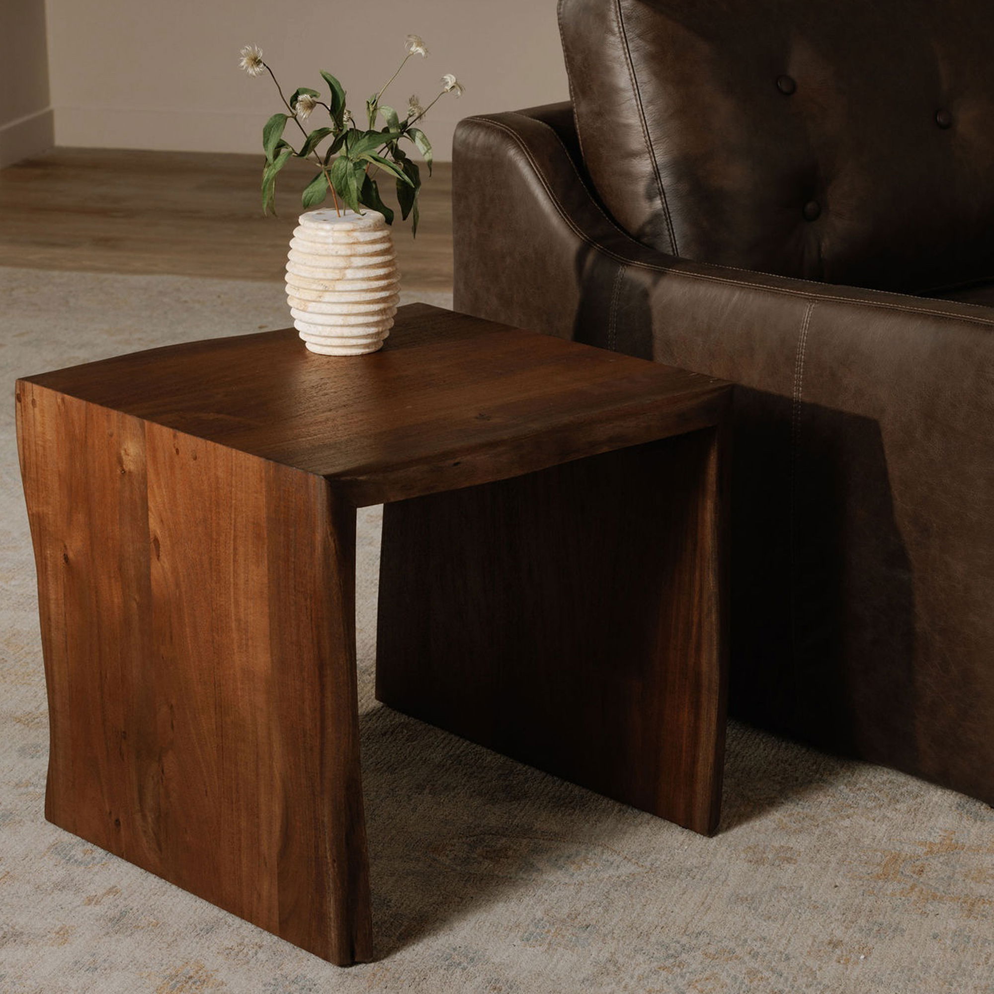 Tyrell Side Table Natural Stain, Side & End Table by Moe's Home, 22" width x 20" height x 22" depth View 7