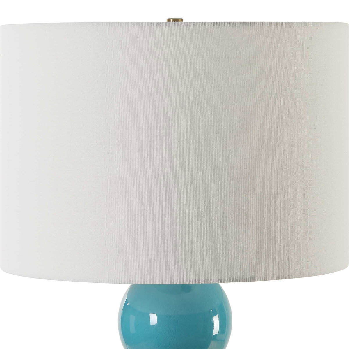 Palawan Blue Glaze Table Lamp, by Uttermost, 17" width x 31.25" height x 17" depth View 6