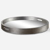 Bechet Round Silver Tray, Decorative Tray by Uttermost, 22.12" width x 2.37" height x 22.12" depth thumbnail 1