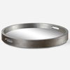 Bechet Round Silver Tray, Decorative by Uttermost, 22.12" width x 2.37" height x 22.12" depth thumbnail 1