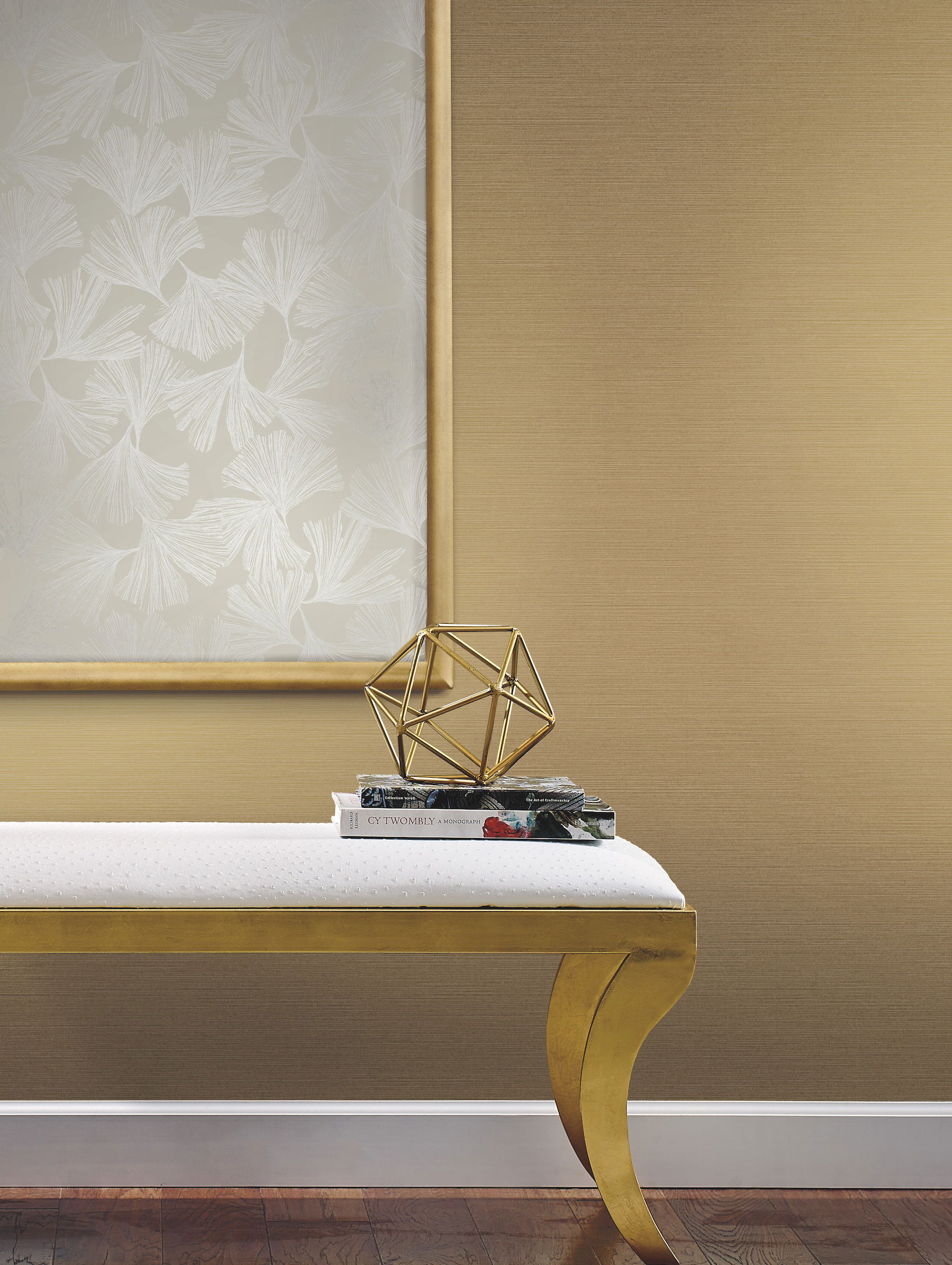 Shining Sisal Beige Metallic Wallpaper large image 