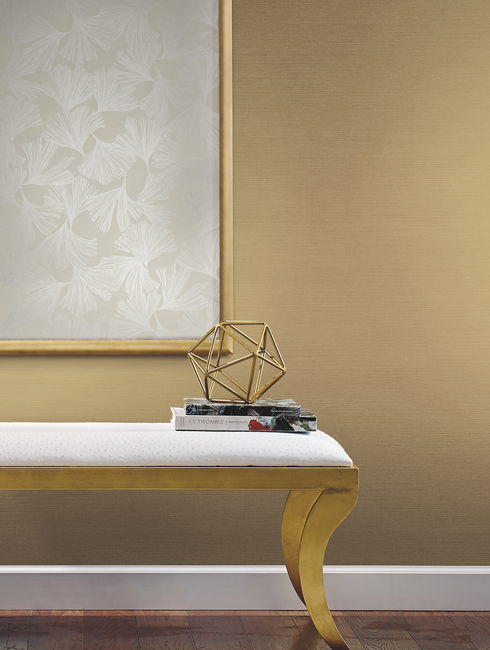 Shining Sisal Beige Metallic Wallpaper