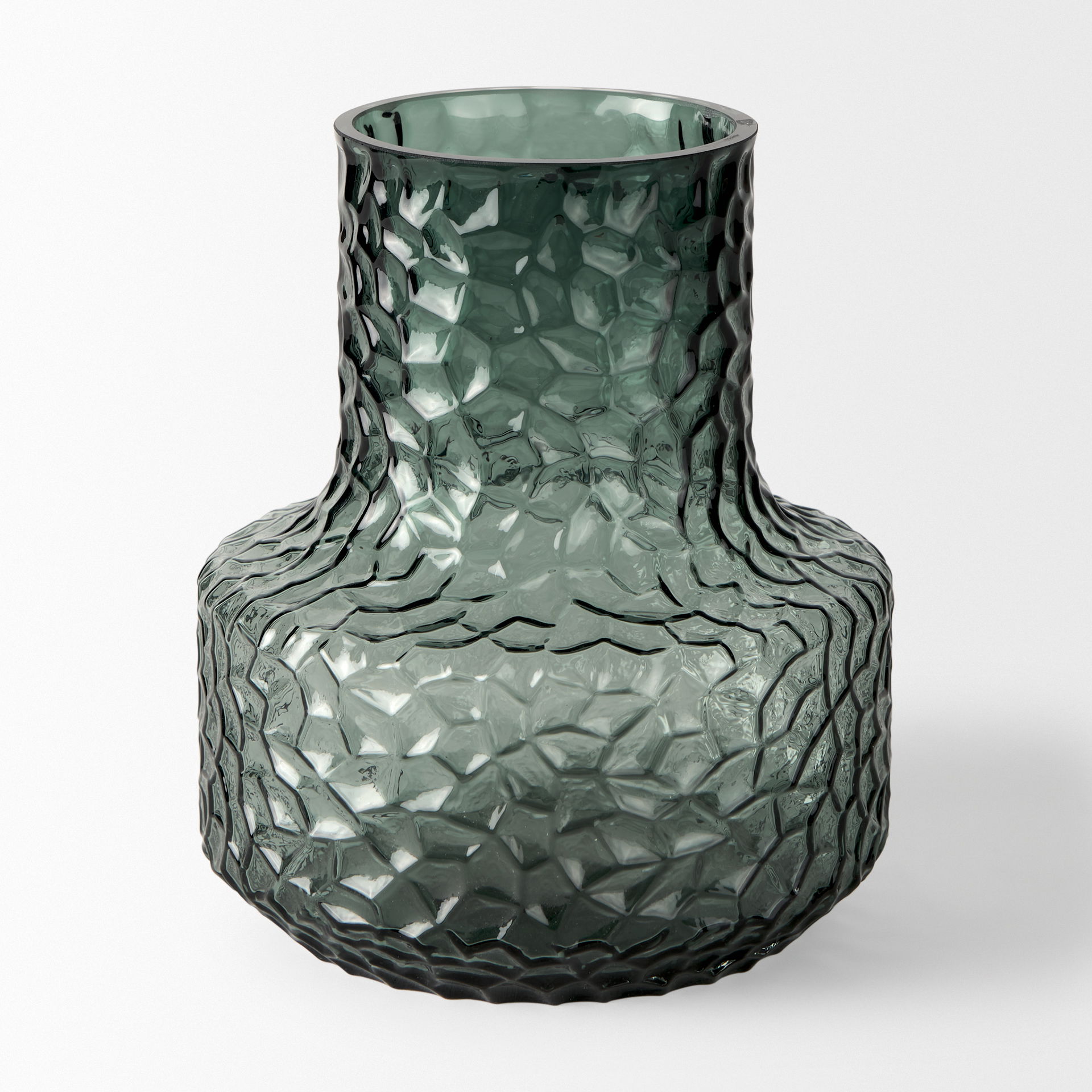 Jolene Short Green Glass Vase large image 