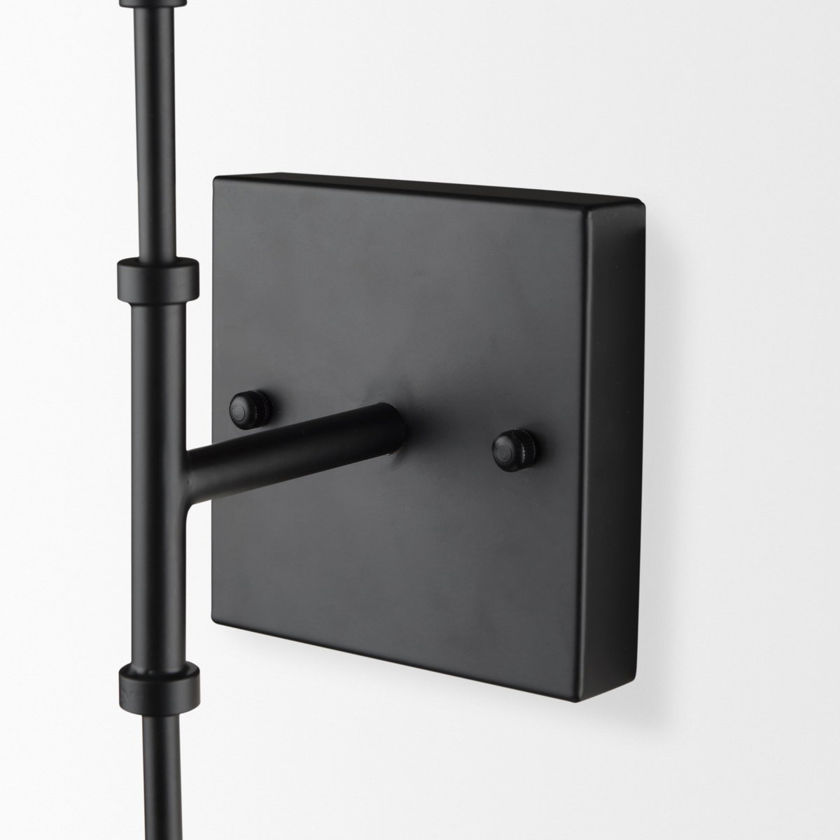 Edie Matte Black Metal with Frosted Glass Globes 2-Light Wall Sconce, by Mercana, 22" length x 7.5" width x 6" height View 7