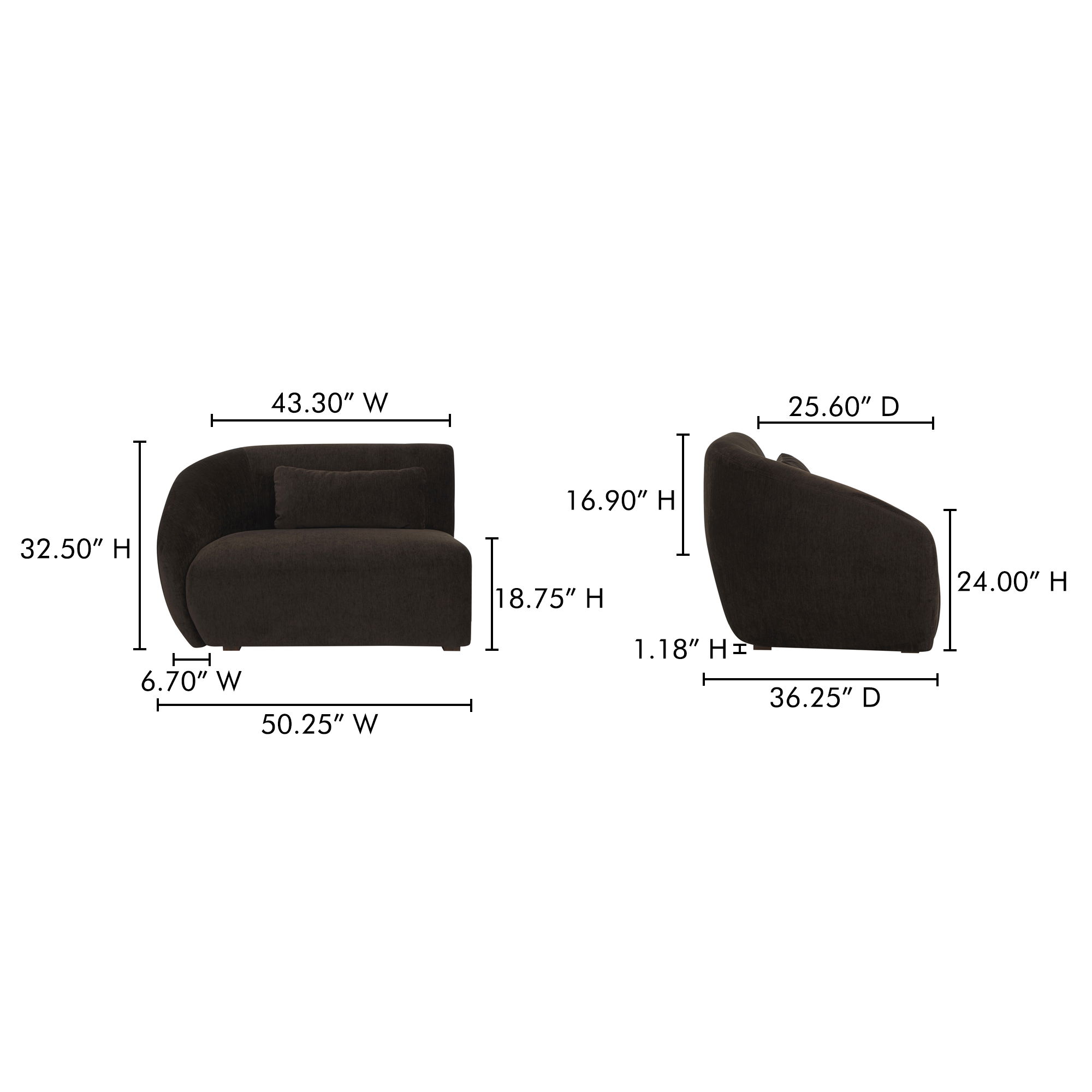 Amelia Left Arm Facing Chair Espresso large image 