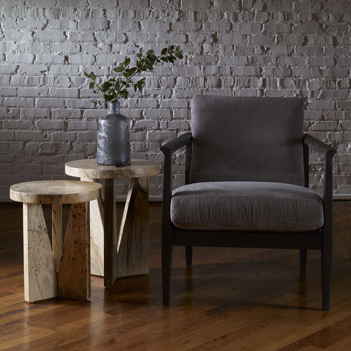Nadette Natural Nesting Tables Set/2, Side & End Table by Uttermost, 18" width x 21.3" height x 18" depth View 2