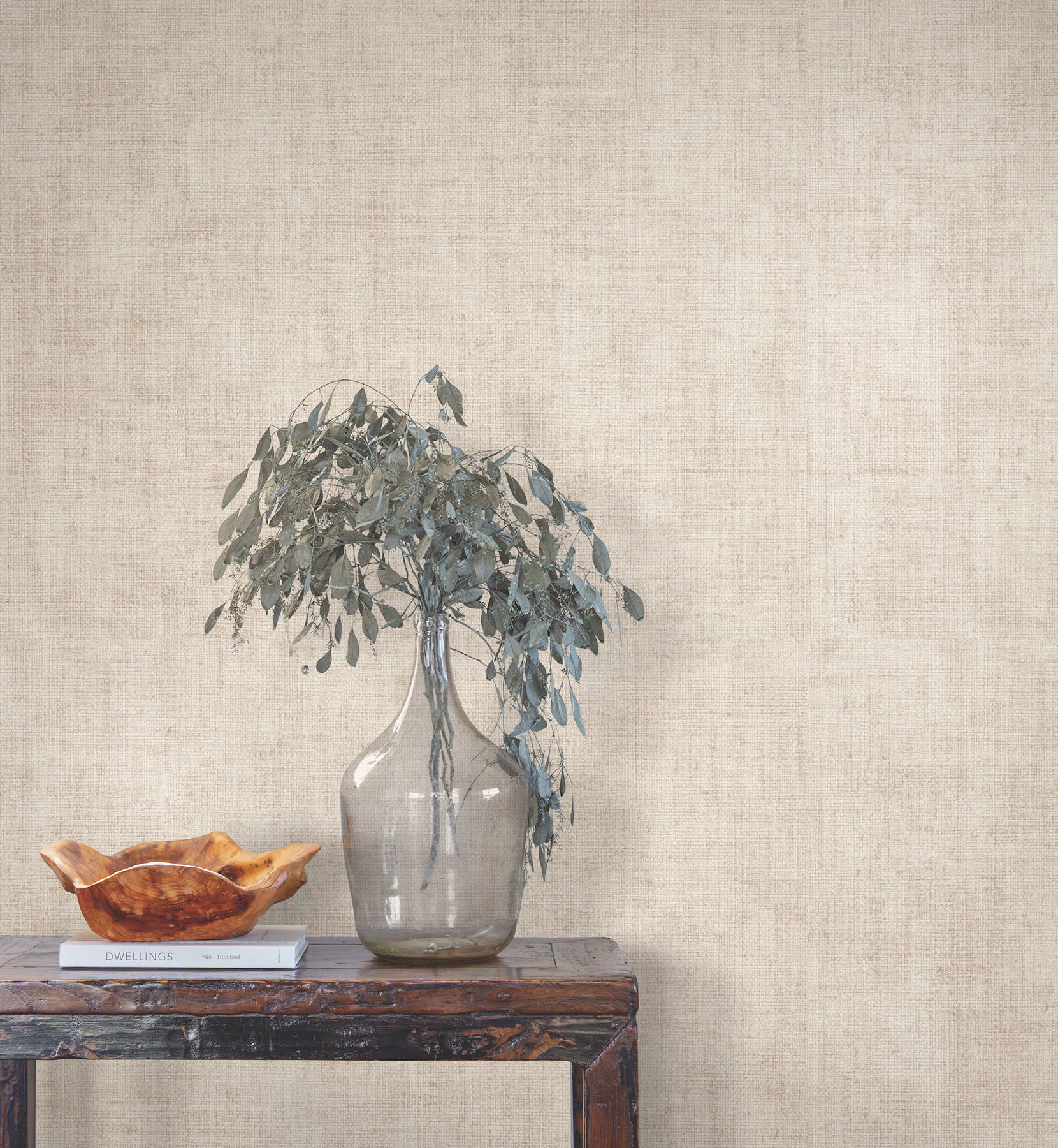 Alma Plaster Faux Weave Wallpaper large image 