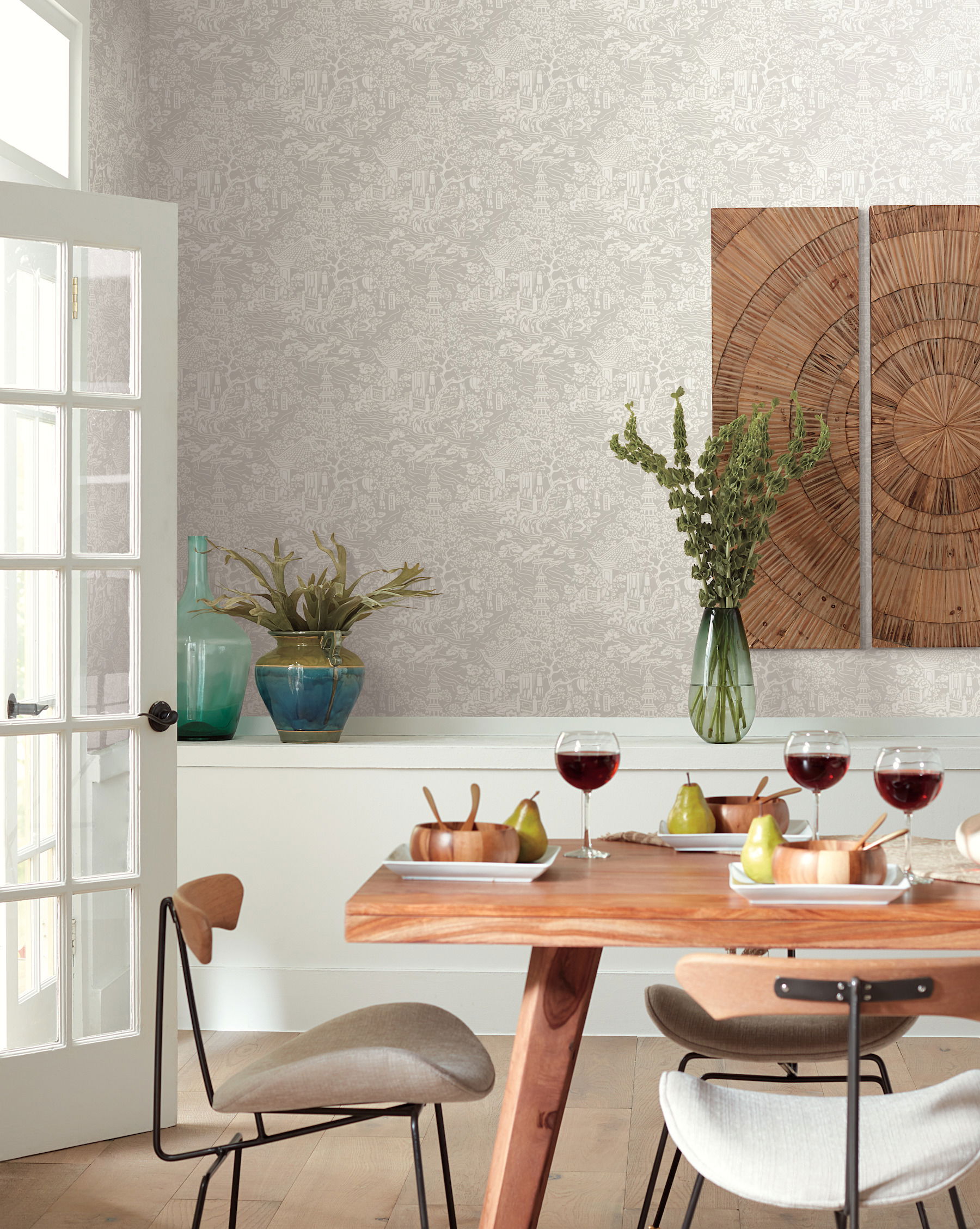 Chinoiserie Grey Wallpaper large image 