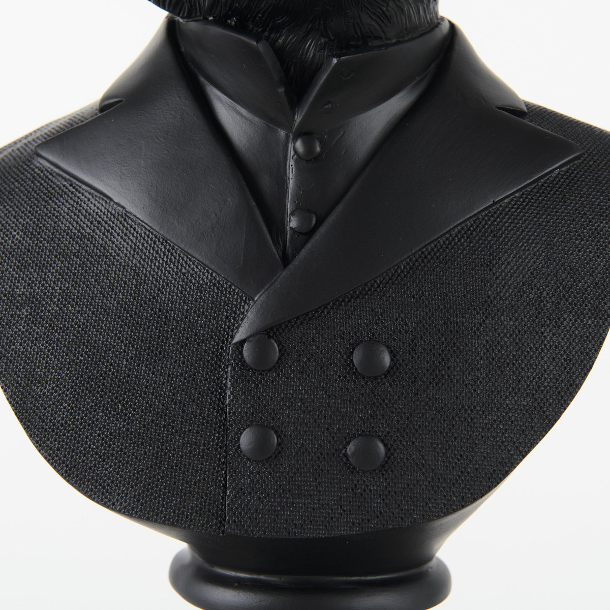 Murray 13H Black Painted Resin Fox in a Suit Bust, Decorative Object by Mercana, 6" length x 4.5" width x 13" height View 8