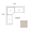 Warner Oatmeal 3 Piece Sofa Set with Corner Piece, Sectional Sofa by Mercana, 113" length x 113" width x 32.68" height thumbnail 2