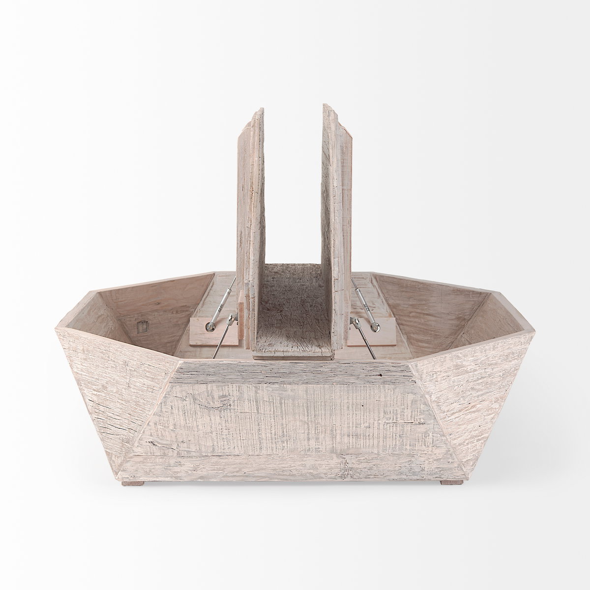 Esagono Octagonal Reclaimed Wood Coffee Table with Storage, by Mercana, 48" length x 48" width x 15" height View 6