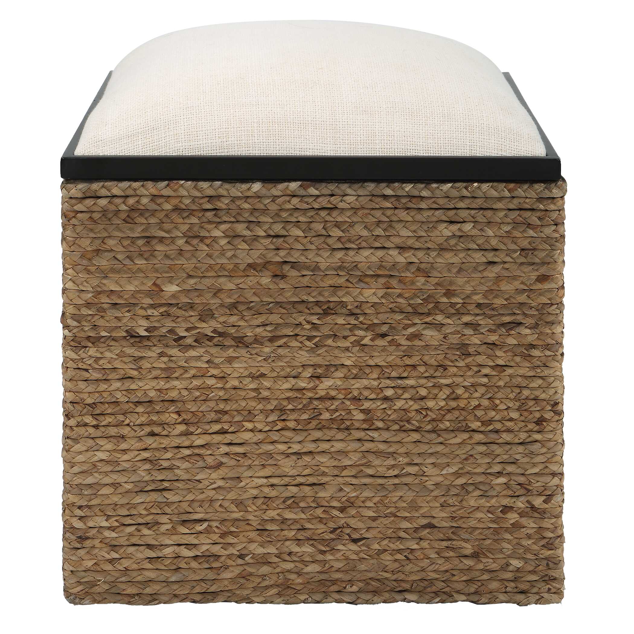 Island Square Straw Accent Stool large image 
