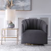 Cuthbert Modern Swivel Chair, Accent Chair by Uttermost, 31" width x 32.25" height x 32" depth thumbnail 2