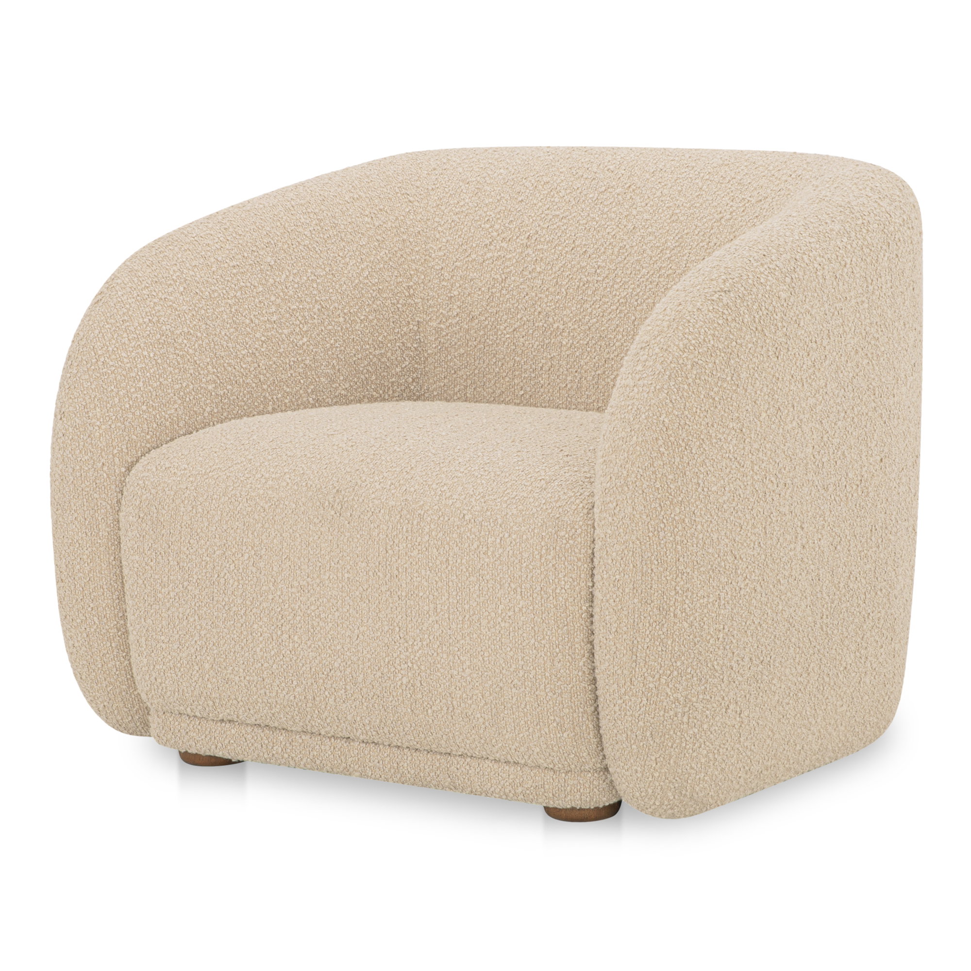 Faye Accent Chair Beige Boucle, by Moe's Home, 37" width x 29.25" height x 33" depth View 2
