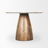 Allyson Round Medium Brown with Pink Marble Pedestal Dining Table thumbnail 4