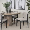 Cline Curved Back Dining Side Chair | Gray Fabric with Black Wood, Dining Chair by Mercana, 20.87" length x 23.03" width x 31.89" height thumbnail 3
