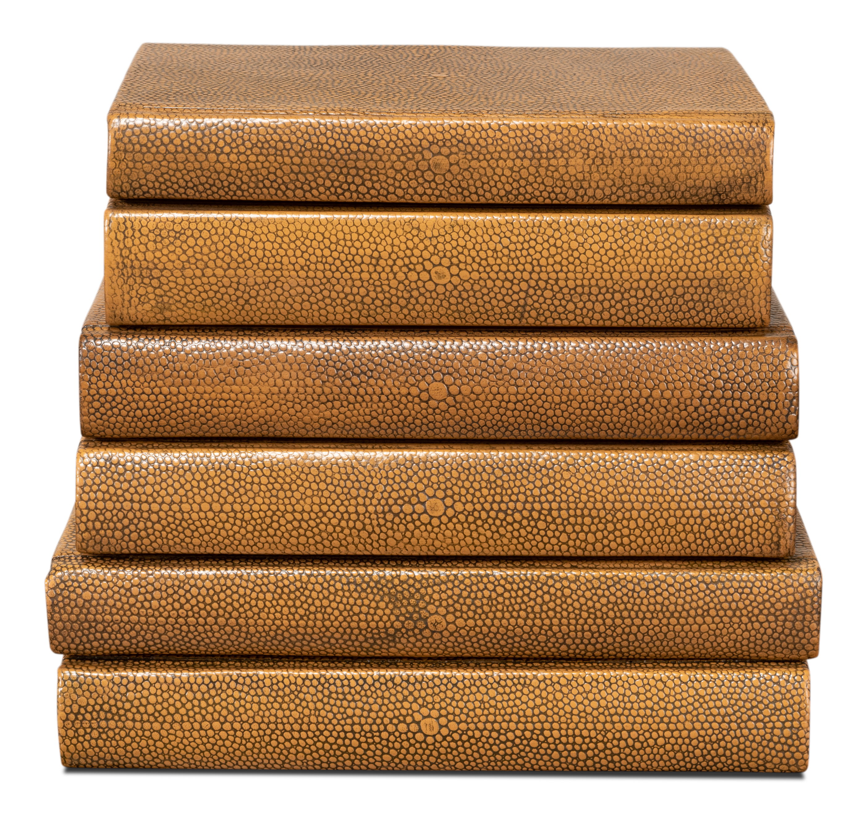 Shagreen Books  Set Of 12  Tawny Brown large image 