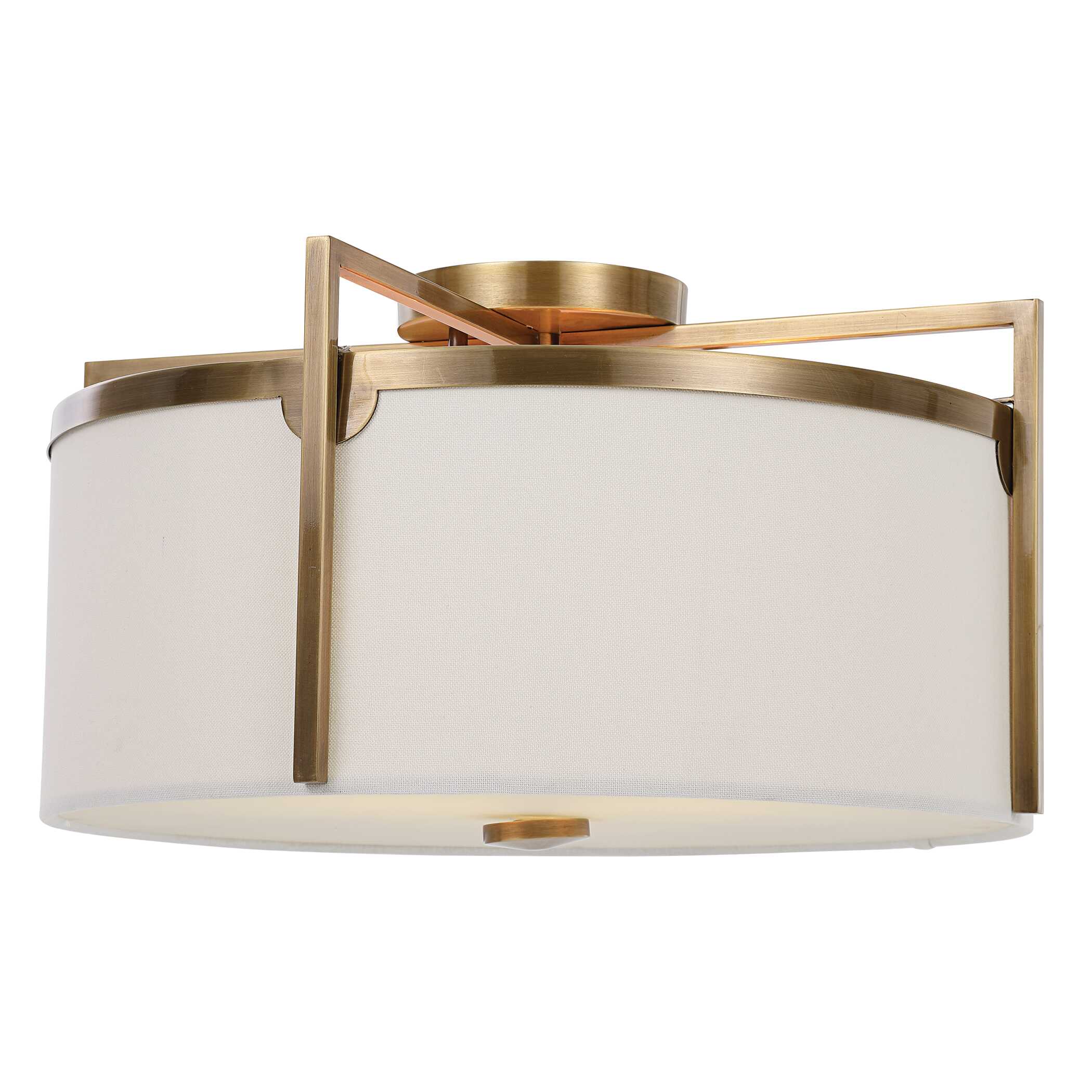 Colfax Brass 3 Light Semi Flush, Ceiling Light by Uttermost, 21" width x 11.25" height x 21" diameter x 21" depth View 4