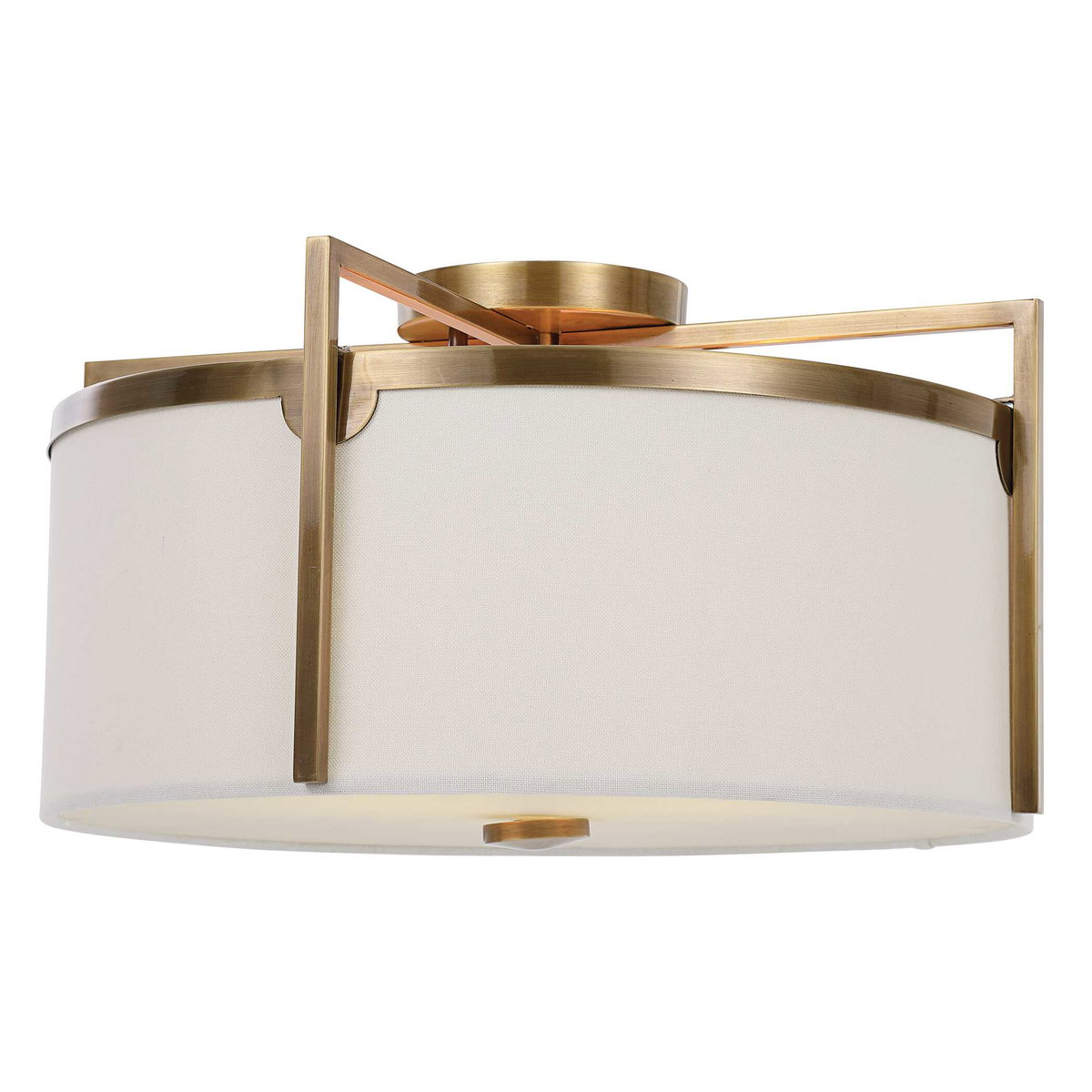 Colfax Brass 3 Light Semi Flush, by Uttermost, 1'9" width x 11.25" height x 1'9" diameter x 1'9" depth View 4