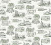 Modern Vista Toile Evergreen Wallpaper thumbnail 0
