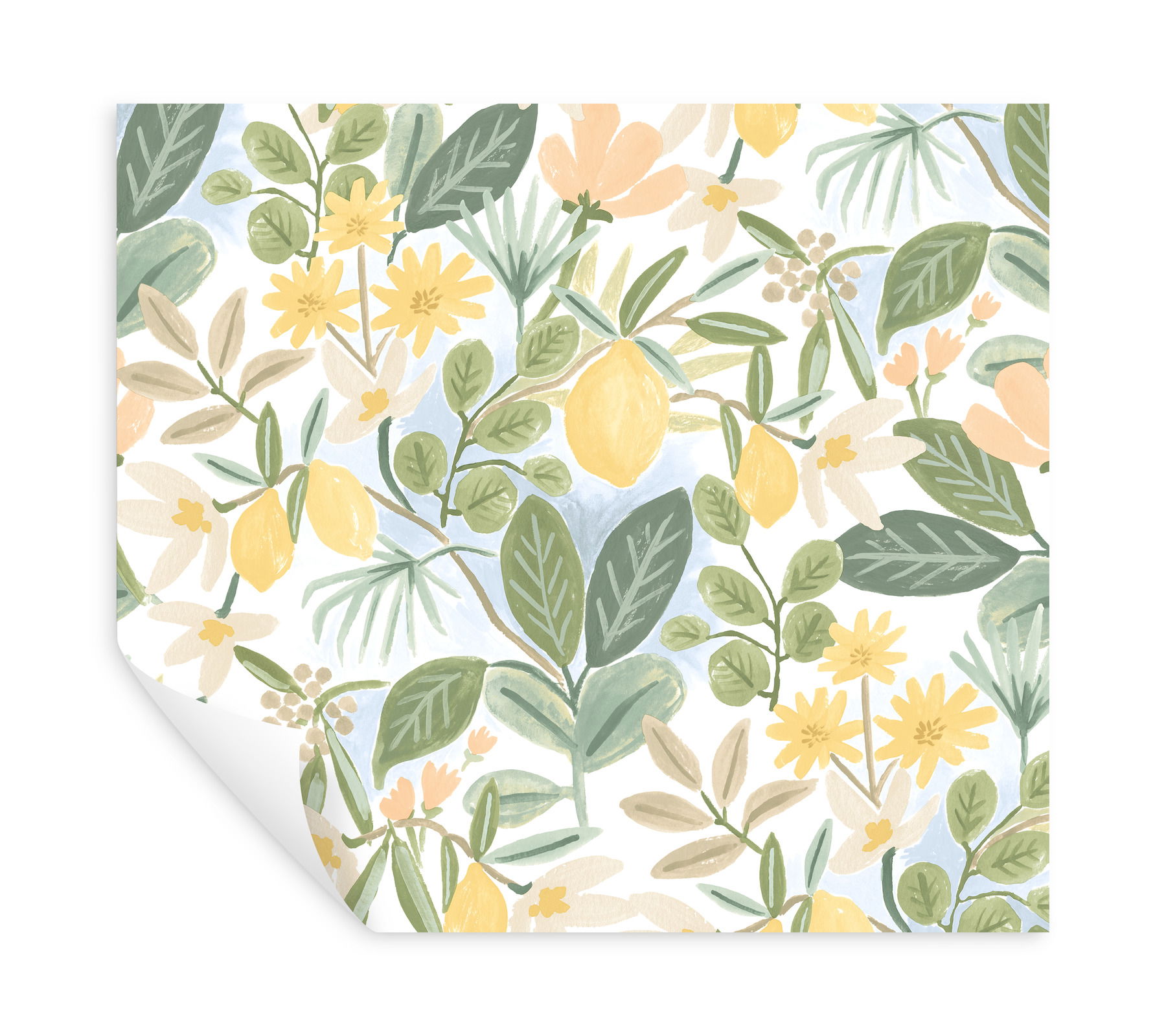 Amalfi Pink & Green Peel & Stick Wallpaper large image 