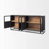 Sloan 80.0L x 17.0W x 36.0H Black Wood with Black Metal Frame Sideboard, Sideboards & Buffet by Mercana, 80" length x 18.75" width x 36.25" height thumbnail 10