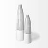 Kira I Small White Pinstripe Ceramic Vase, by Mercana, 4.92" length x 4.92" width x 17.72" height thumbnail 5