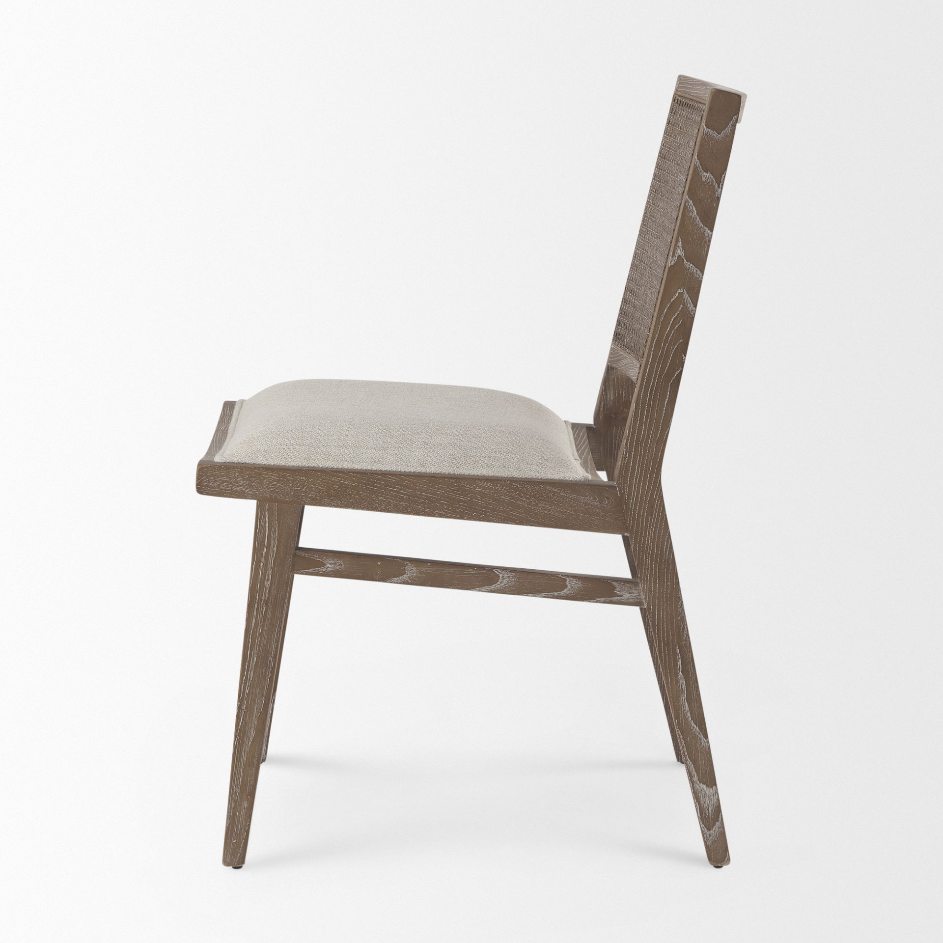 Wynn  Cream Upholstered Fabric with Brown Wood Dining Chair large image 