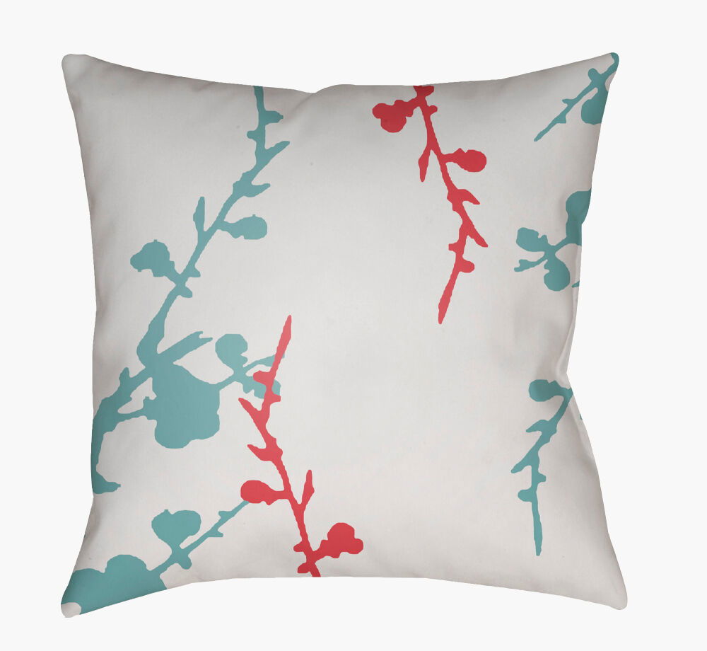 Chinoiserie Floral Accent Pillow, Decorative Pillow by Surya, 20" length x 20" width