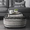 Ansel 20L x 14W Black Metal Mirrored Bottom Oval Serving Tray, Decorative Tray by Mercana, 20.08" length x 13.98" width x 2.87" height thumbnail 2
