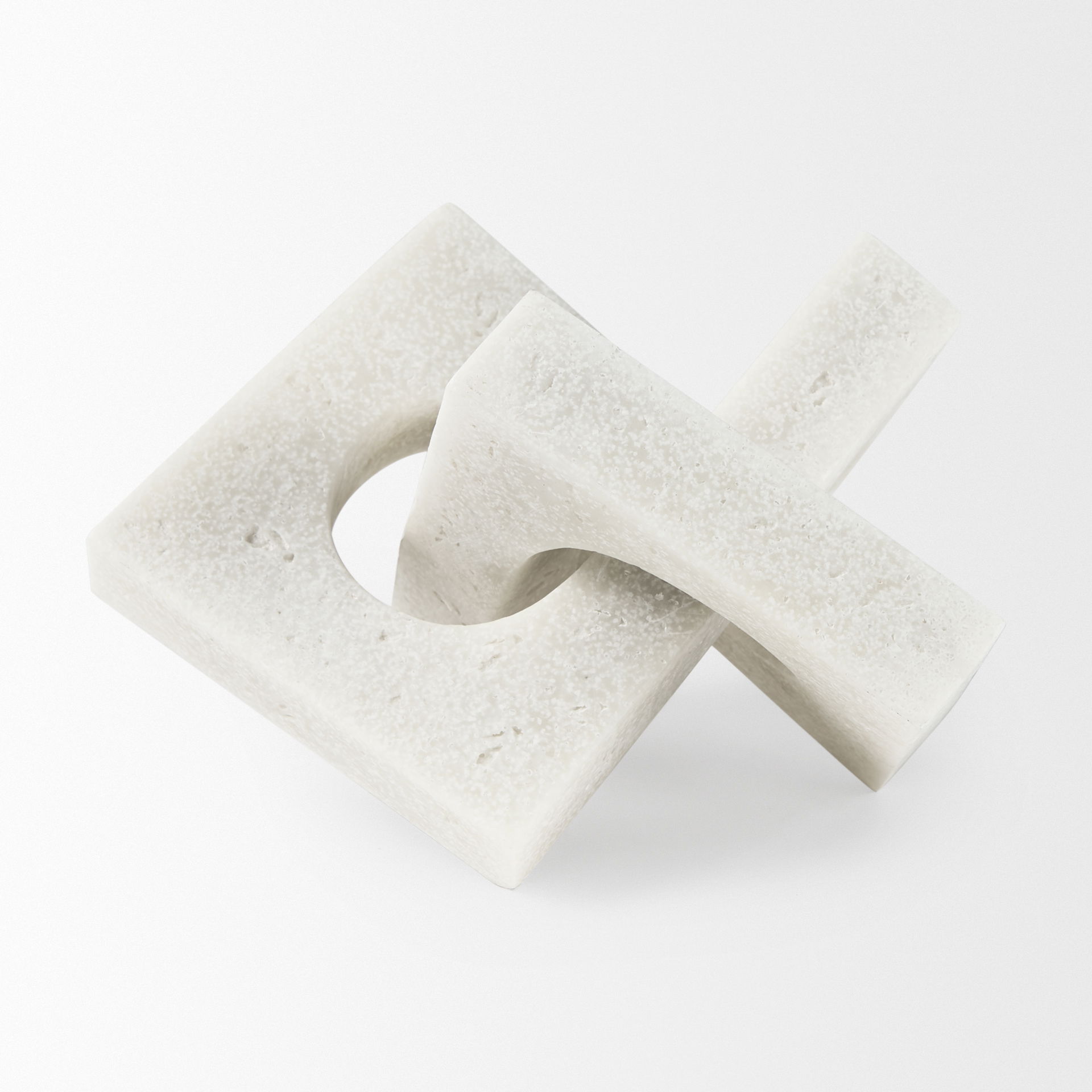 Linx  Small Granite Resin Sculpture Decorative Object, by Mercana, 7.95" length x 7.95" width x 5.32" height View 5