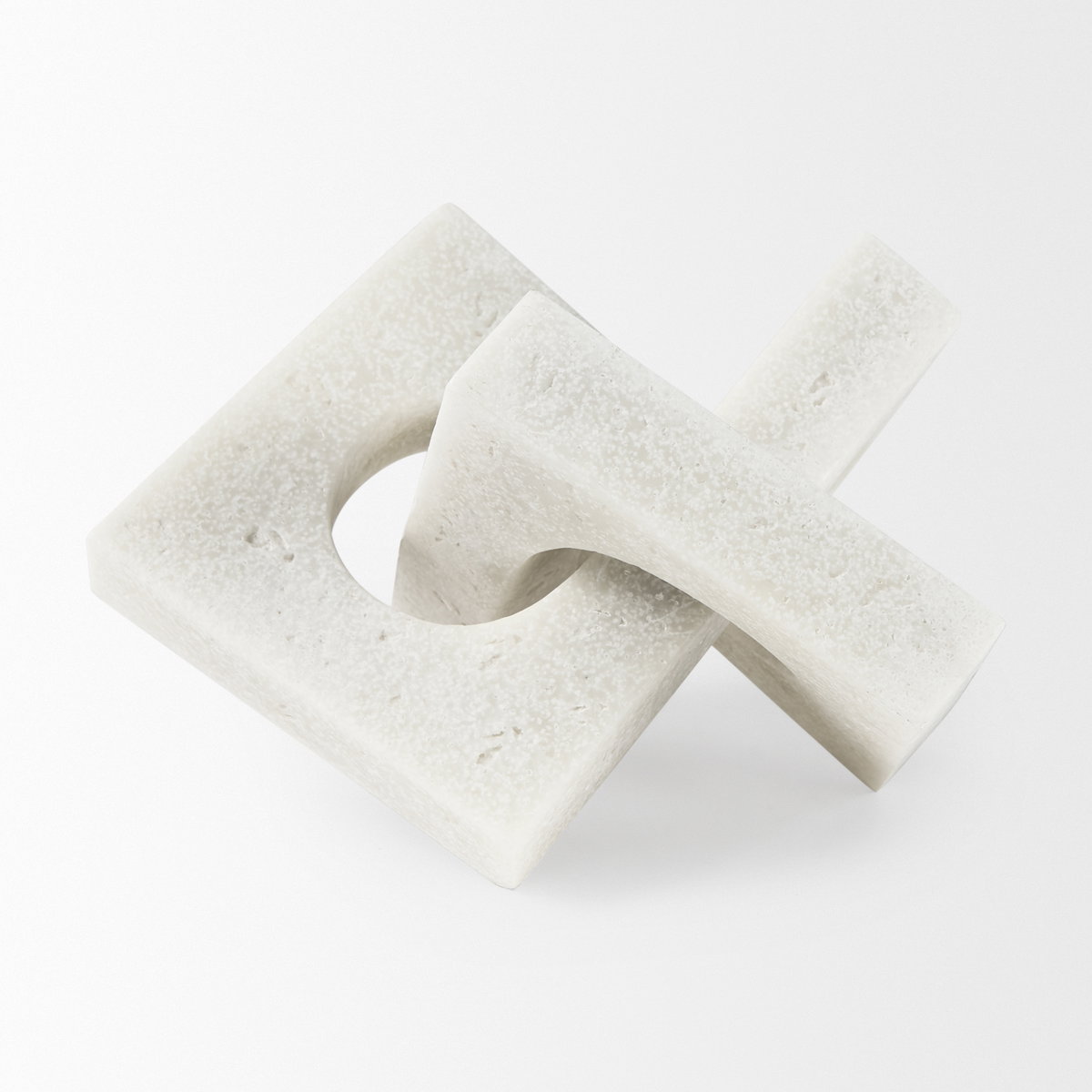 Linx  Small Granite Resin Sculpture Decorative Object, by Mercana, 7.95" length x 7.95" width x 5.32" height View 5