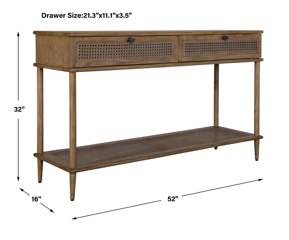 Coast Rattan Console Table, by Uttermost, 52" width x 32" height x 16" depth View 3