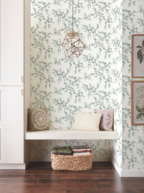 Creeping Fig Vine Sage Wallpaper