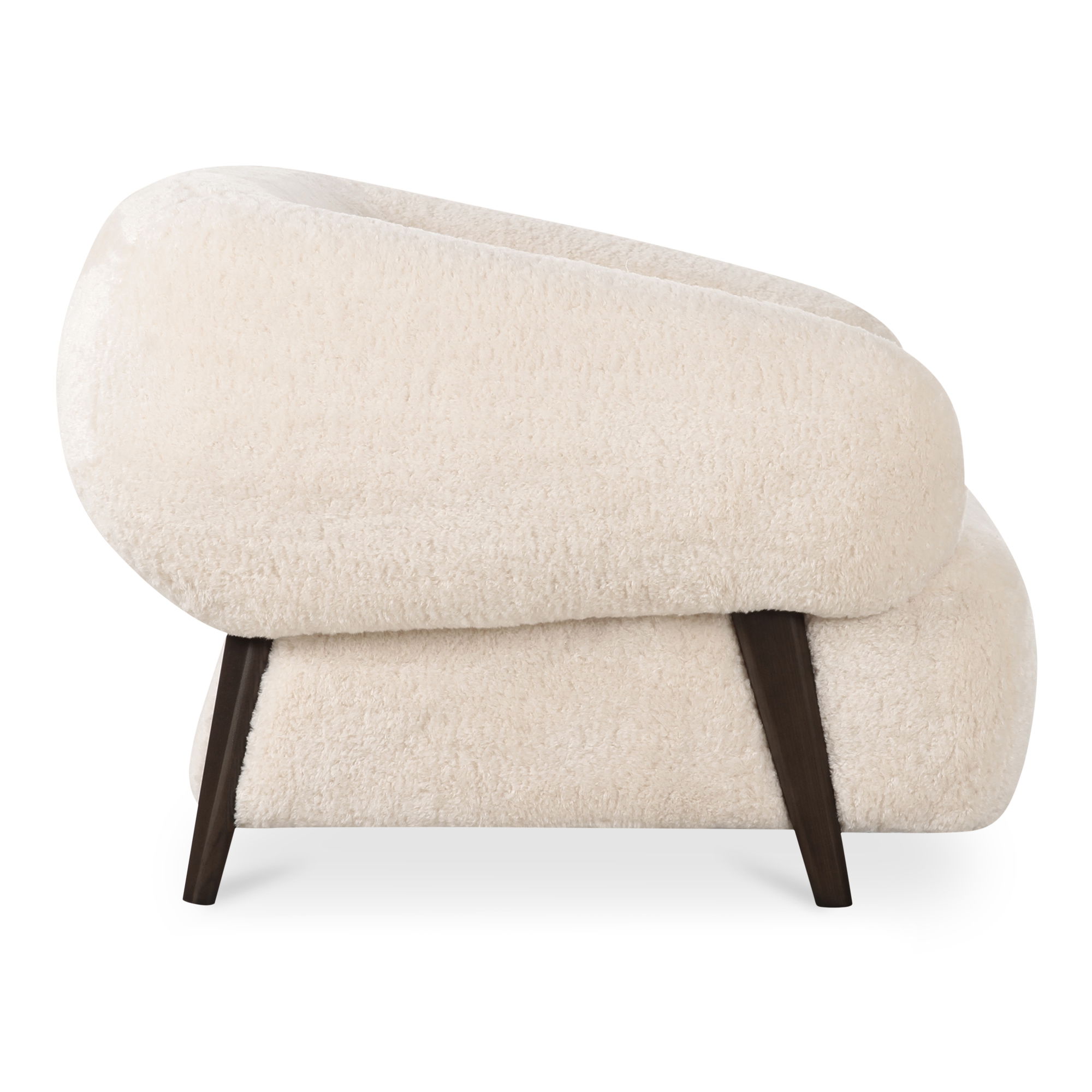 Devlin Lounge Chair Cream Faux Fur, Accent Chair by Moe's Home, 40.55" width x 29.5" height x 40.16" depth View 4
