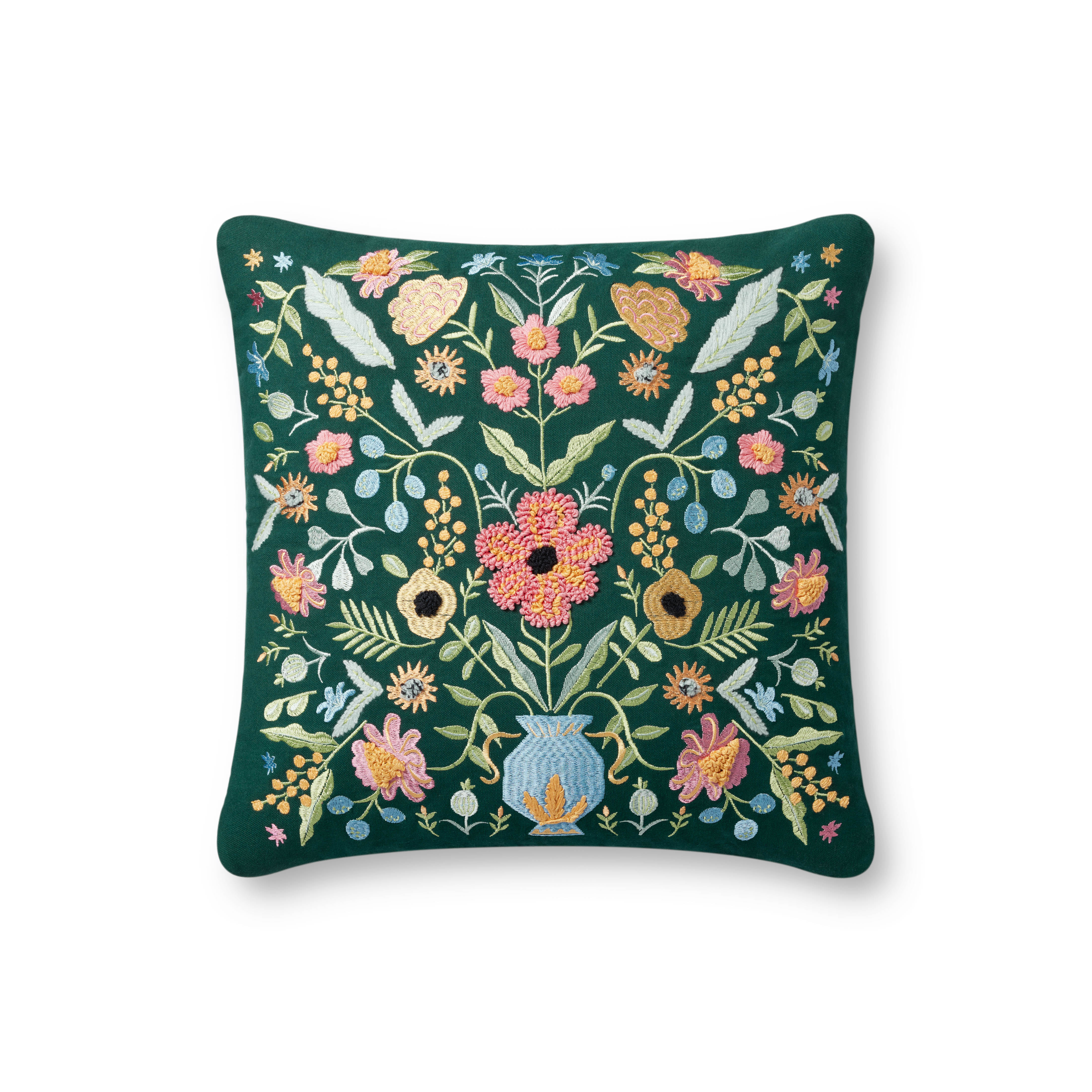 Rifle Paper Co. x Loloi Pillows Pillow, Decorative Pillow, 18" length x 18" width