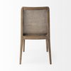 Clara Light Brown Wood with Cream Fabric Seat and Cane Back Armless Dining Chair thumbnail 5