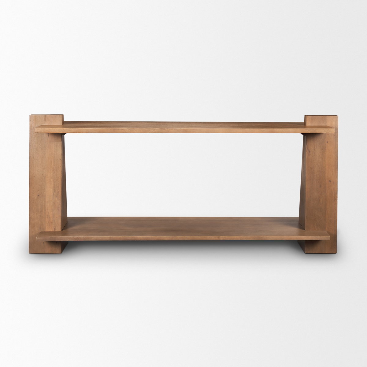 Eula Medium Brown Wood Console Table, by Mercana, 67" length x 15.5" width x 30" height View 4