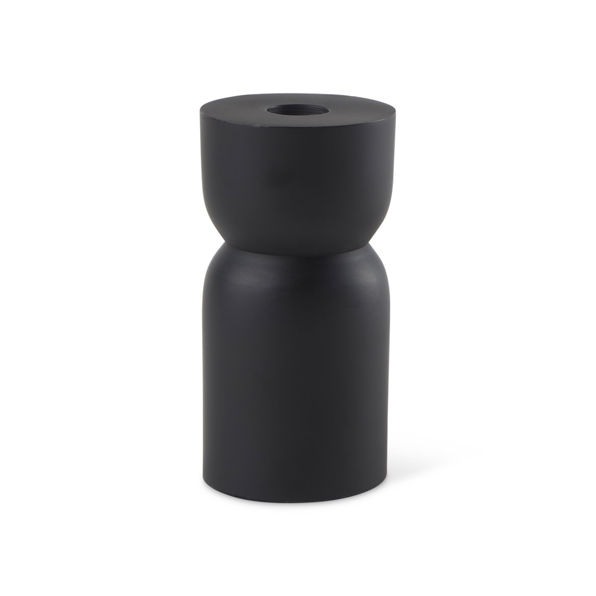 Malta Small Black Metal Candle Holder, Candles & Candle Holder by Mercana, 2.5" length x 2.5" width x 5" height View 1