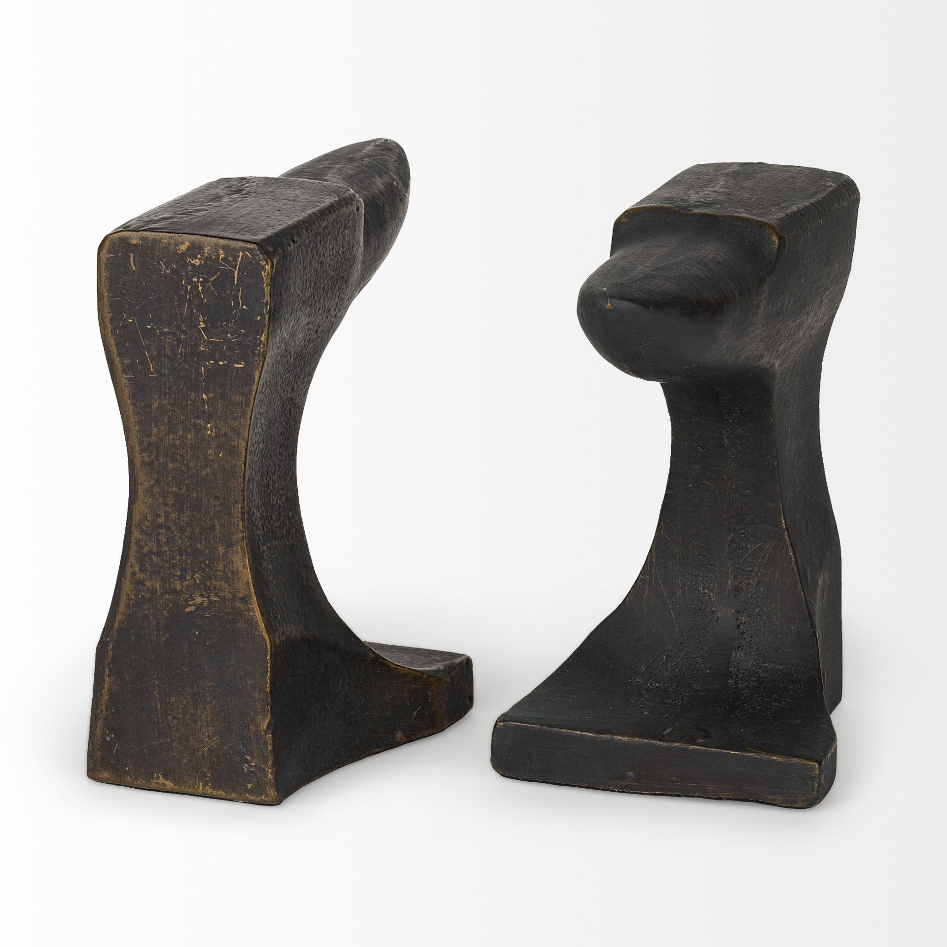 Anvilia (Set of 2) 12L x 4W Black With Gold Accents Anvil Shaped Bookends, by Mercana, 11.81" length x 3.54" width x 6.3" height View 8