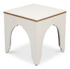 Croco Embossed Leather Stool, Pearl thumbnail 8