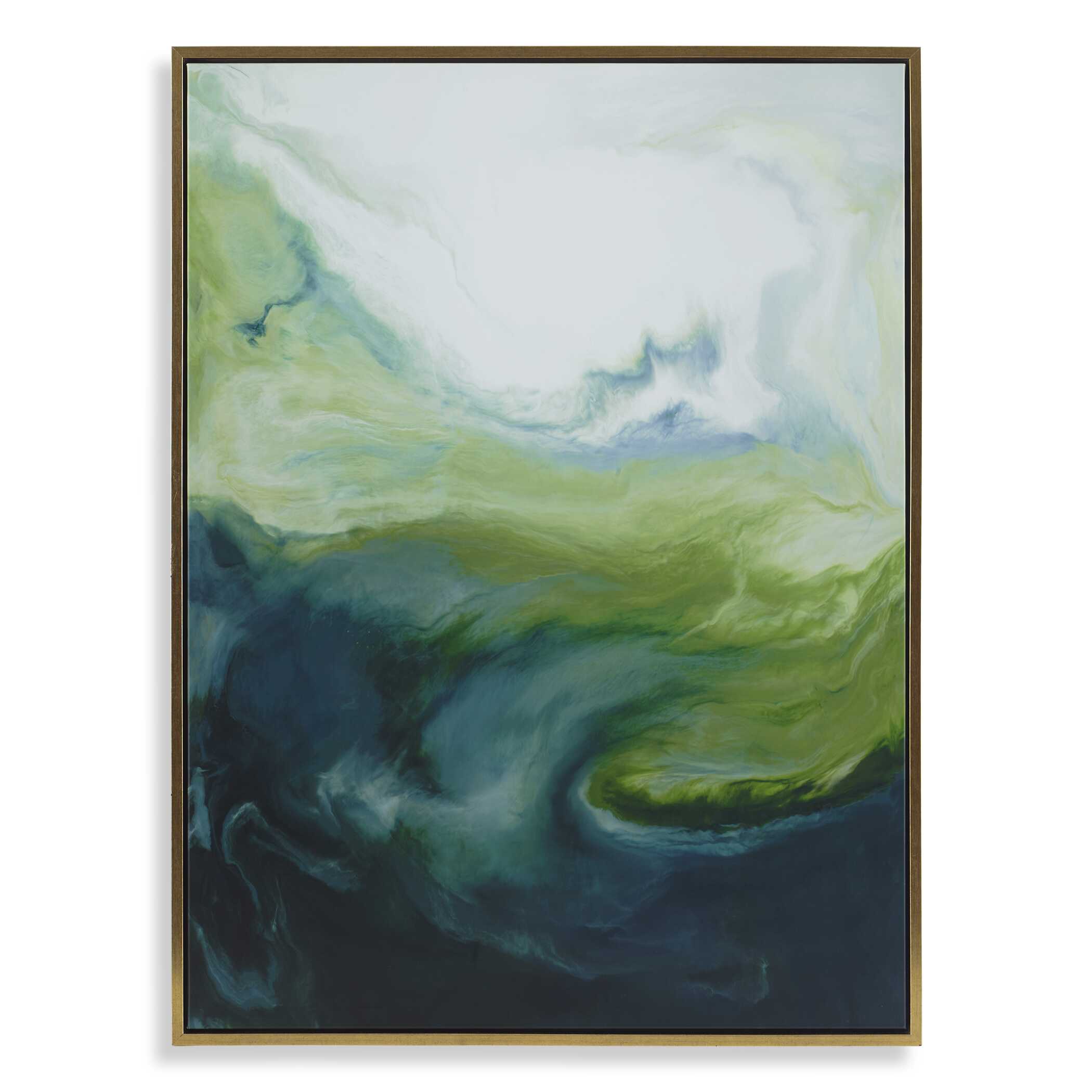 Serene Green Framed Abstract Art, Painting by Uttermost, 41.5" width x 55.5" height x 2" depth View 1